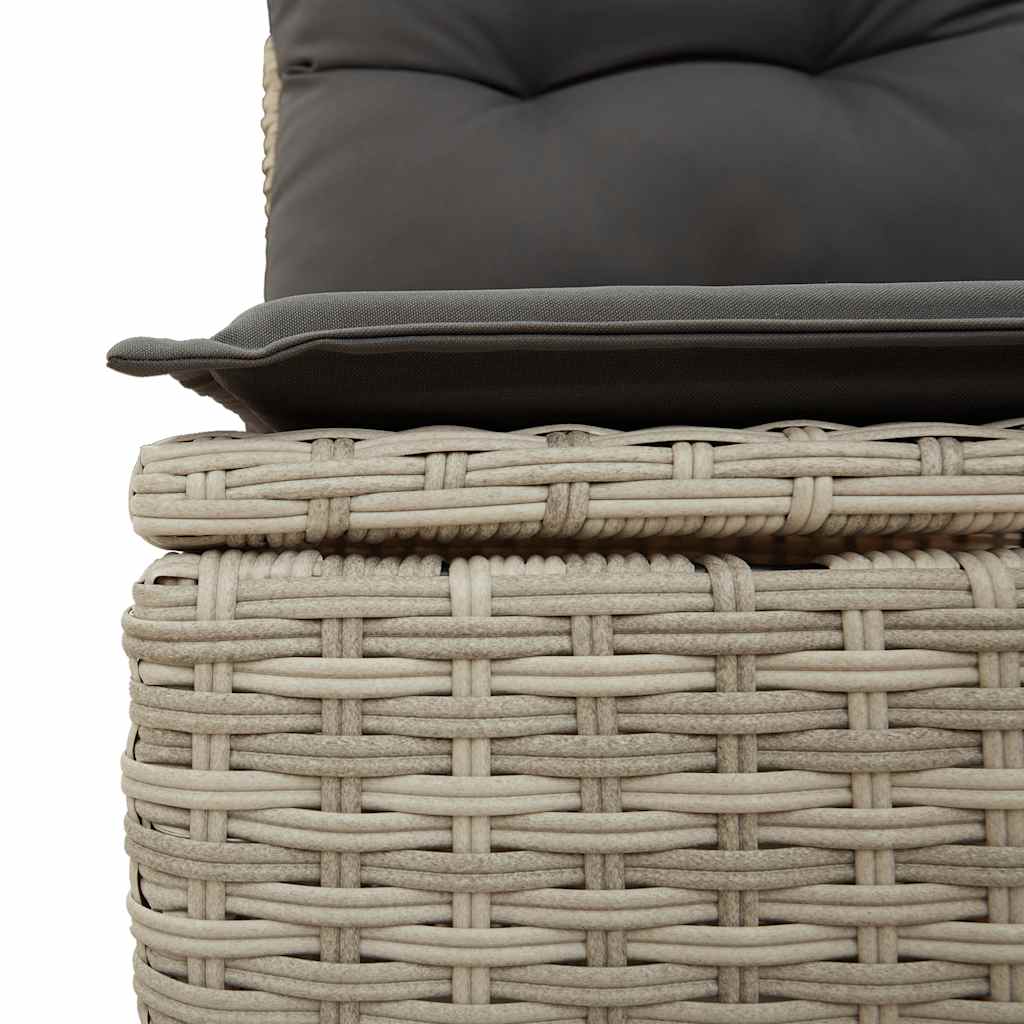10-tlg. Garten-Sofagarnitur mit Kissen Schwarz Poly Rattan