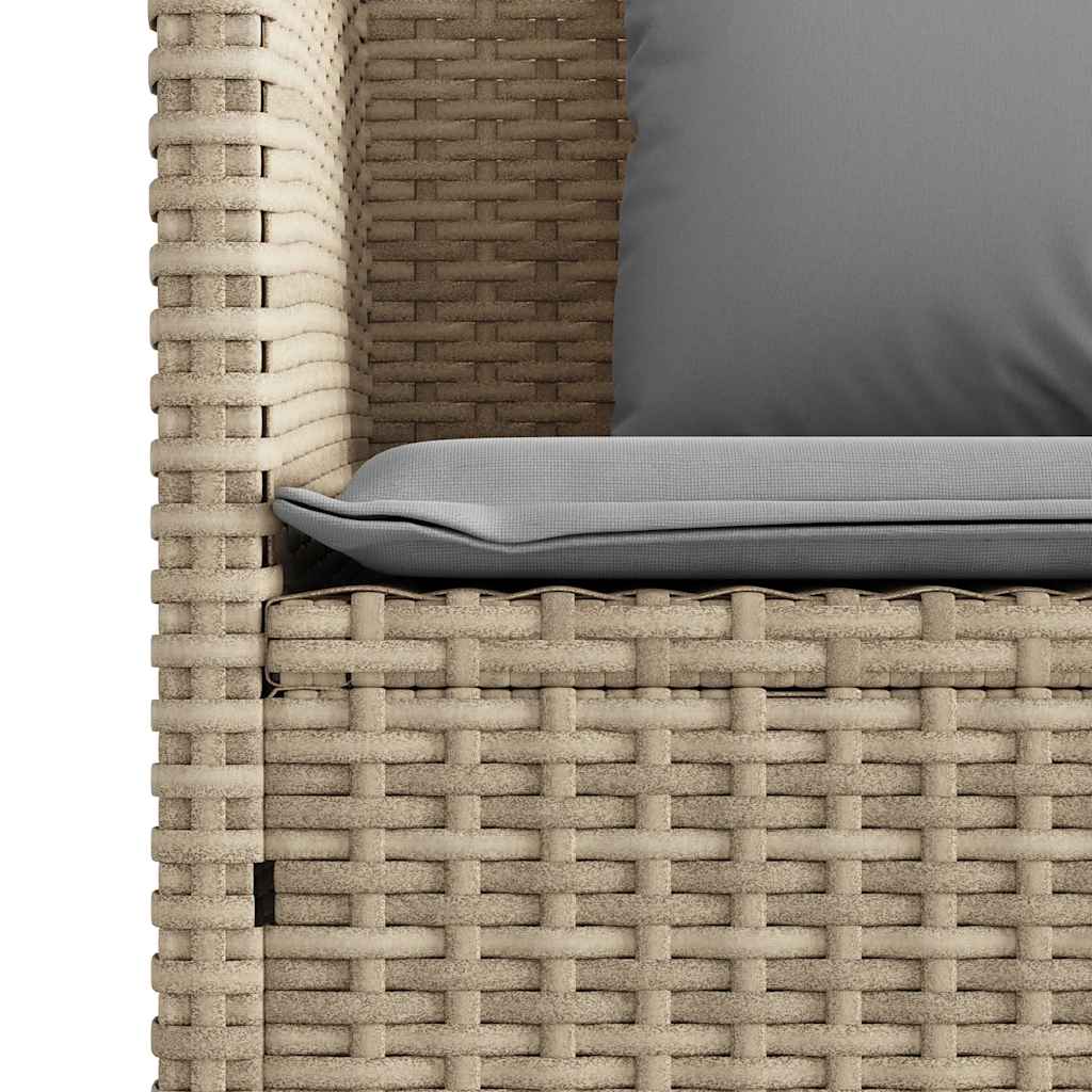 Gartenbank mit Kissen Schwarz Poly Rattan