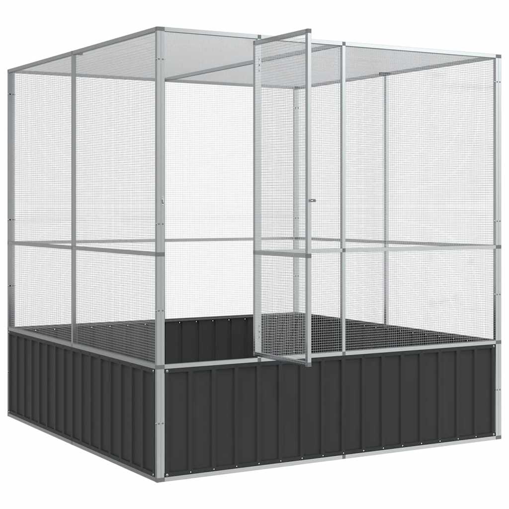 Voliere Silbern 210,5x107x212 cm Stahl