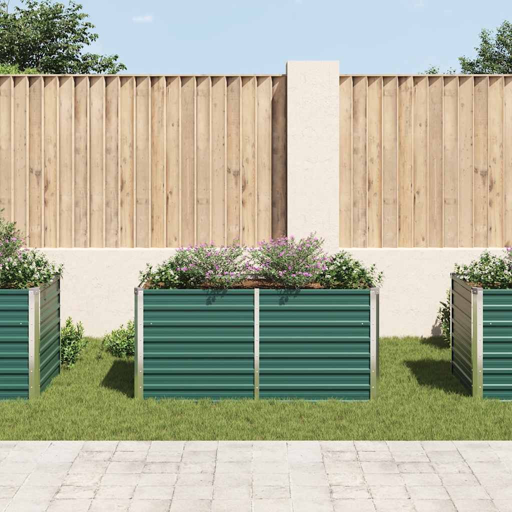 Garten-Hochbeet Verzinkter Stahl 240x80x77 cm Grün