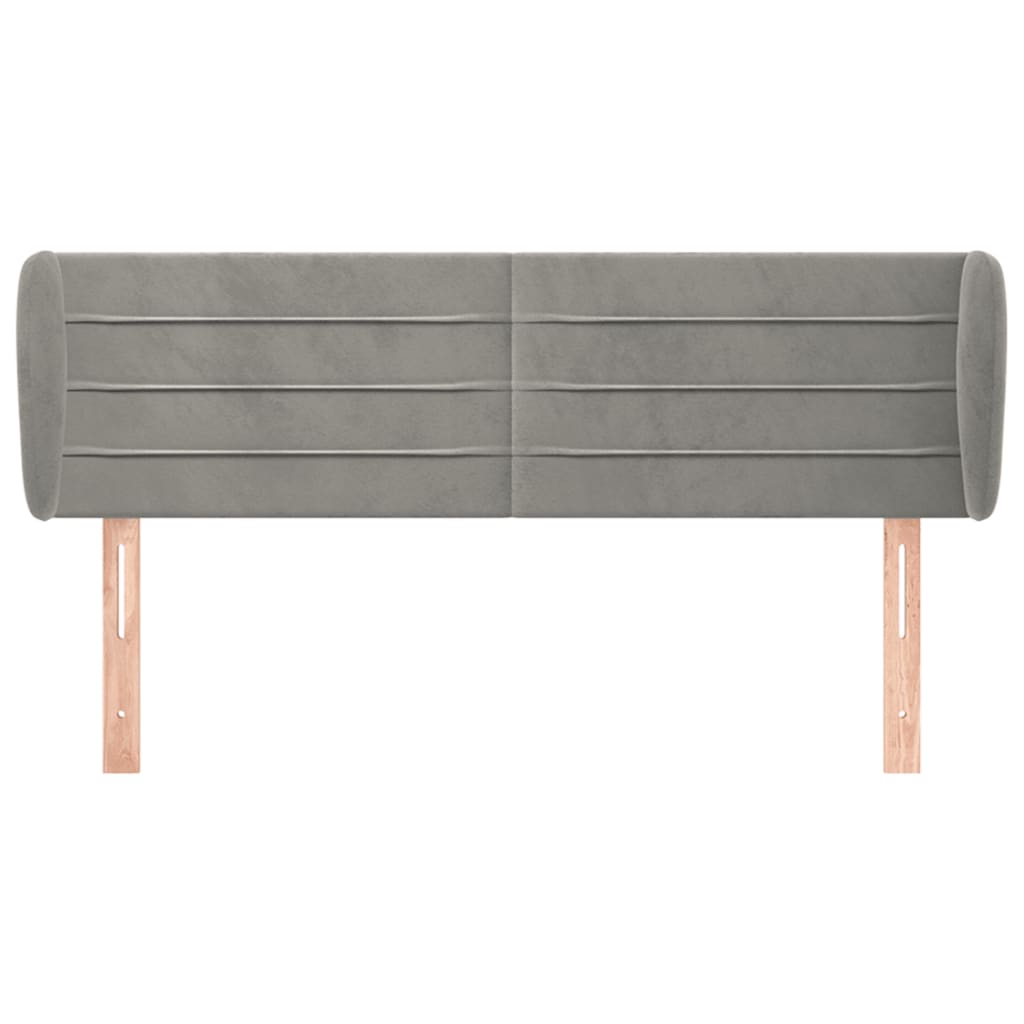 Kopfteil mit Ohren Dunkelblau 203x23x118/128 cm Samt