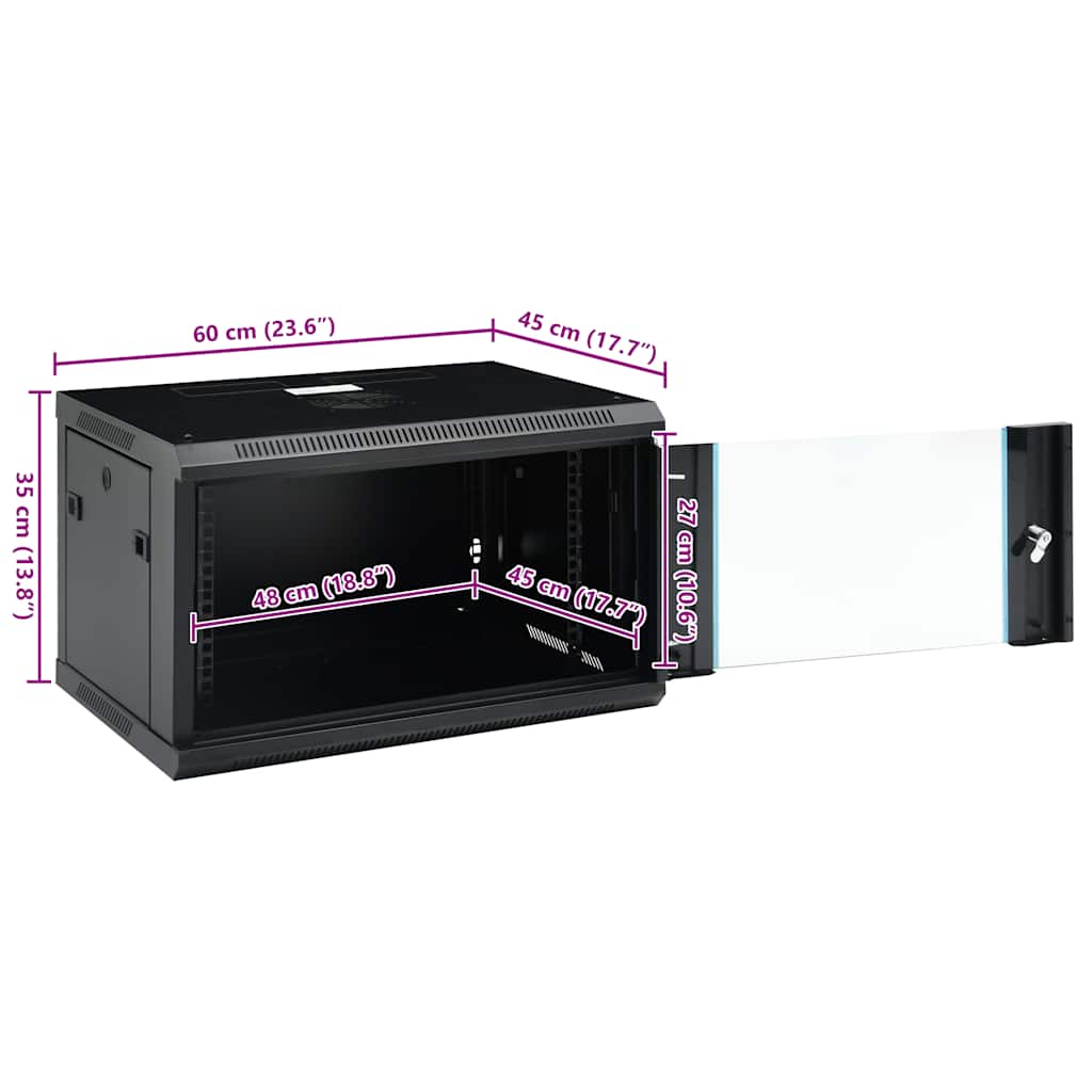 Netzwerkschrank mit Speicher Grau 60 x 45 x 28 cm Stahl
