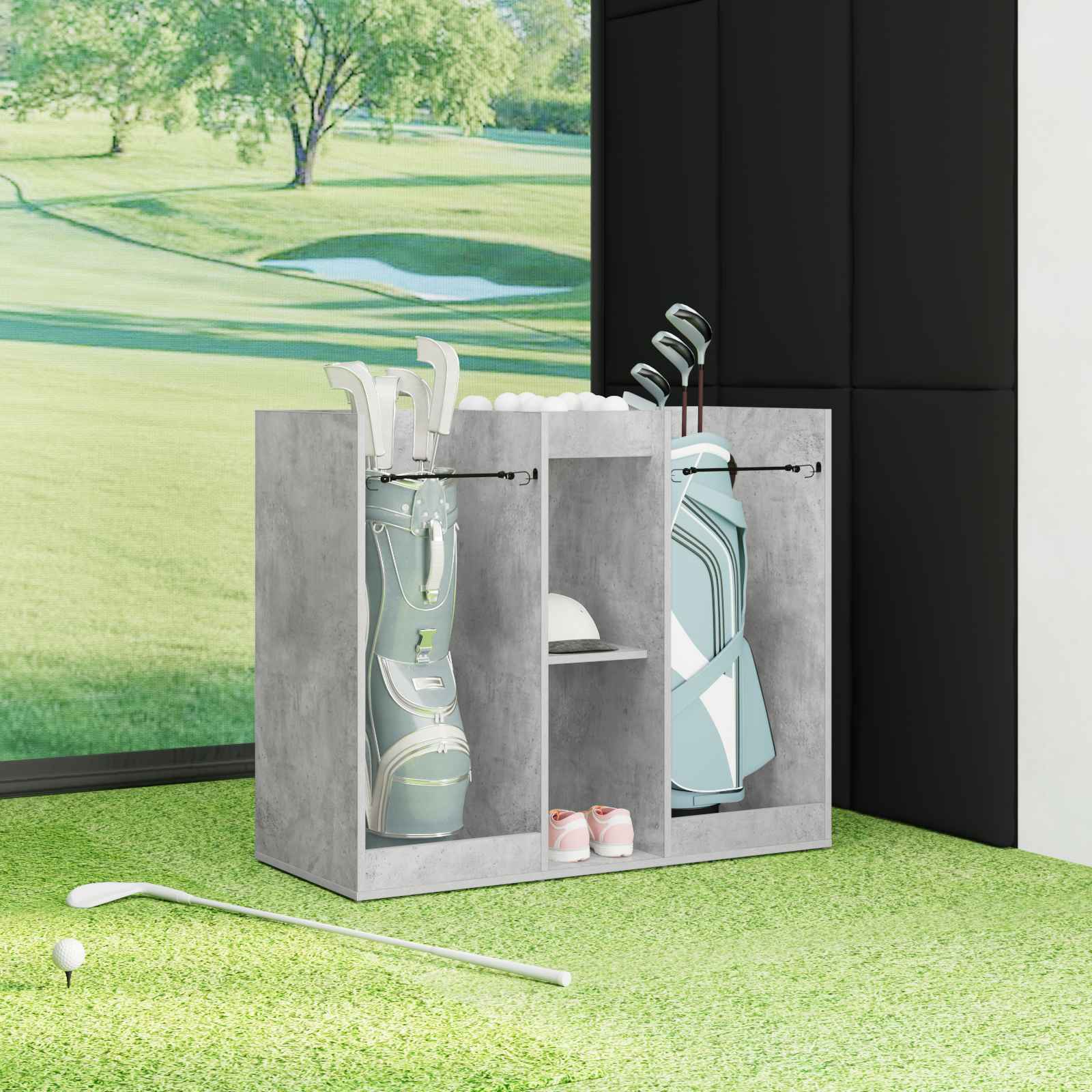 Golf Schrank Mit Rad Uni Weiß 65 x 45 x 98 cm