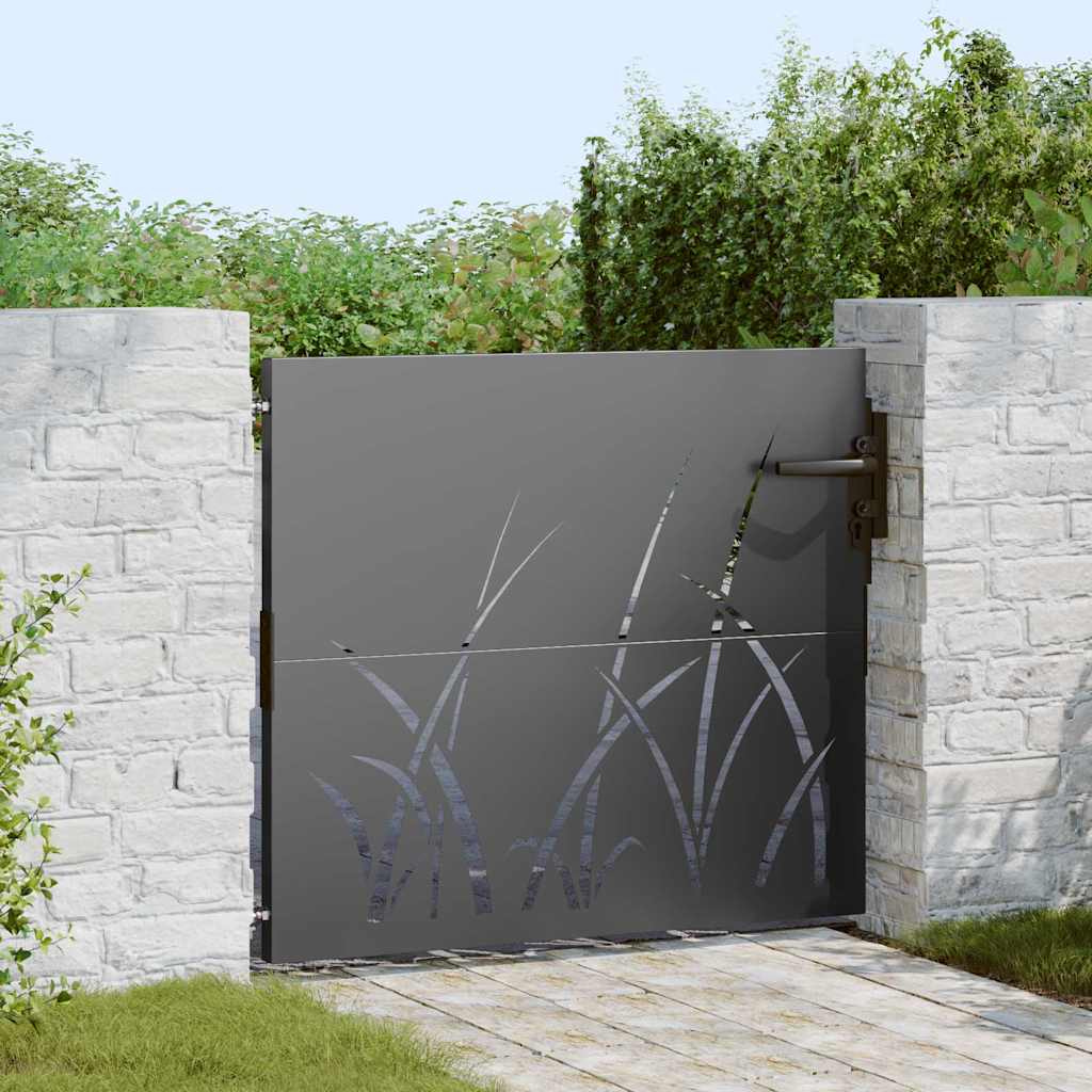 Gartentor 85x75 cm Cortenstahl Gras-Design