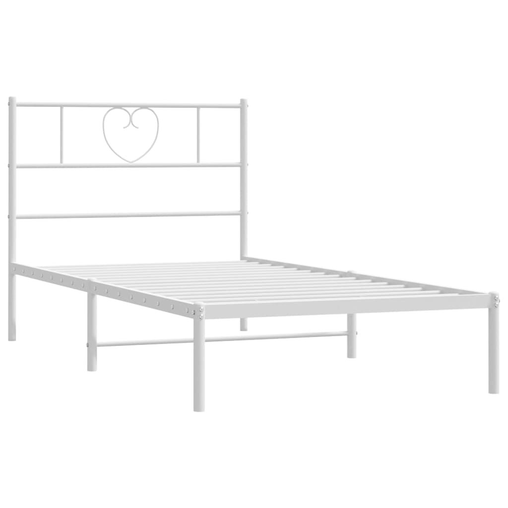 Bettgestell mit Kopfteil Metall Schwarz 100x190 cm