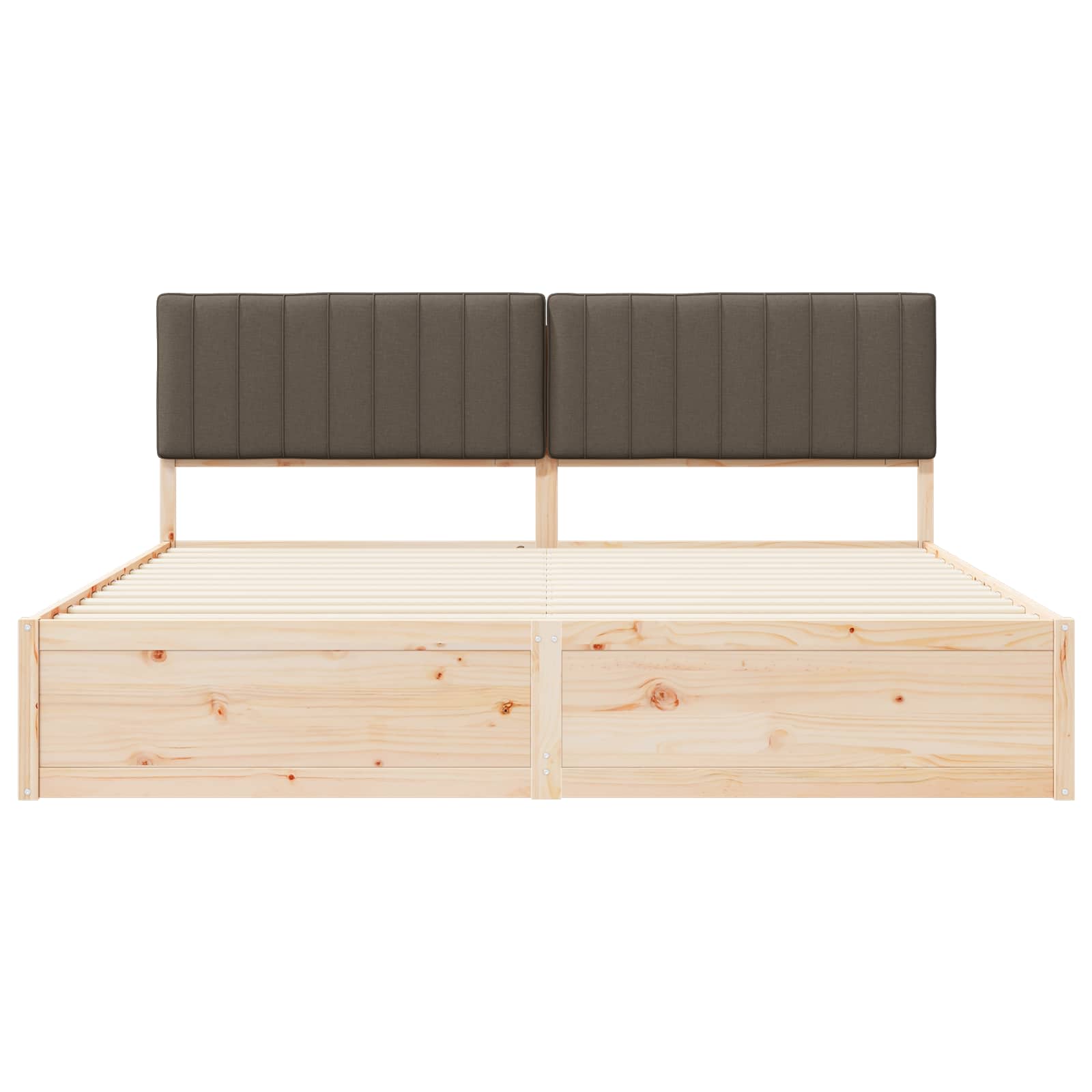 Bettgestell mit gepolstertem Kopfteil Hellgrau 200 x 200 cm