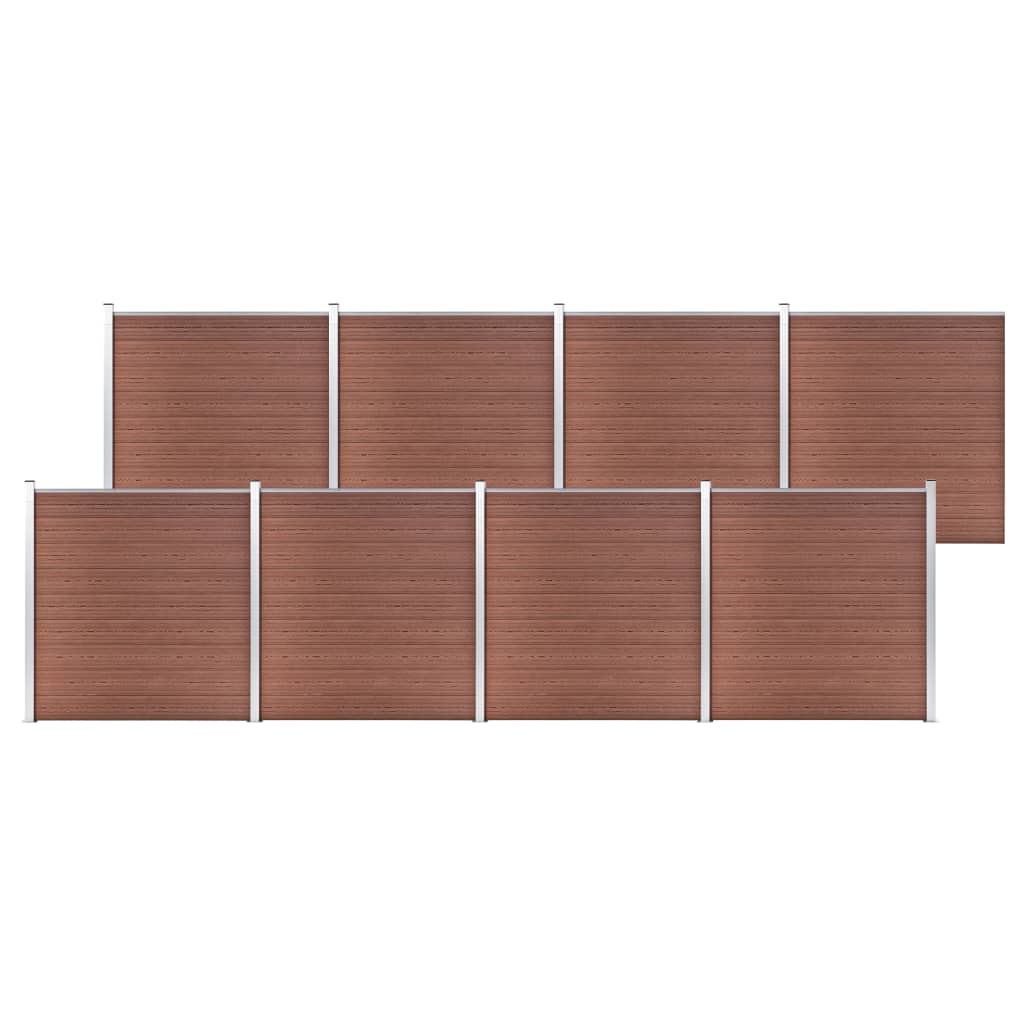 Zaunelement WPC 180x186 cm Schwarz