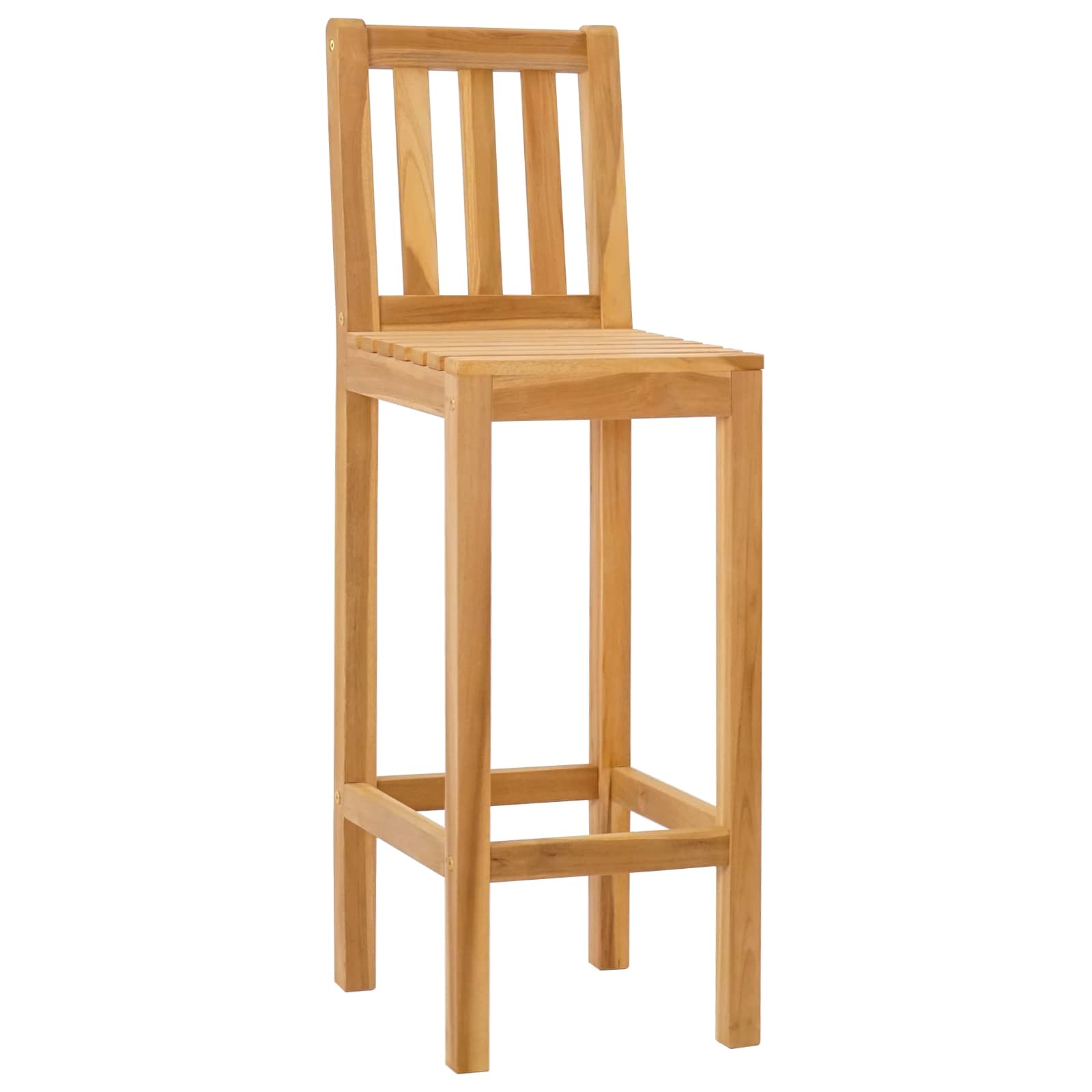 Barhocker 2 pcs Natur Massivholz Teak