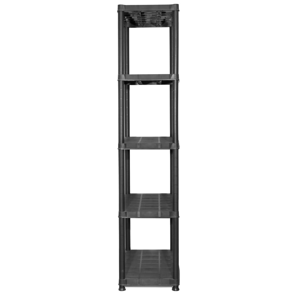 Lagerregal 4-Tier Schwarz 61x30,5x130 cm Kunststoff