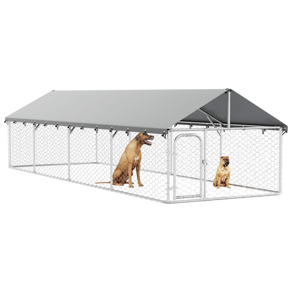 Outdoor-Hundezwinger mit Dach 400x200x150 cm