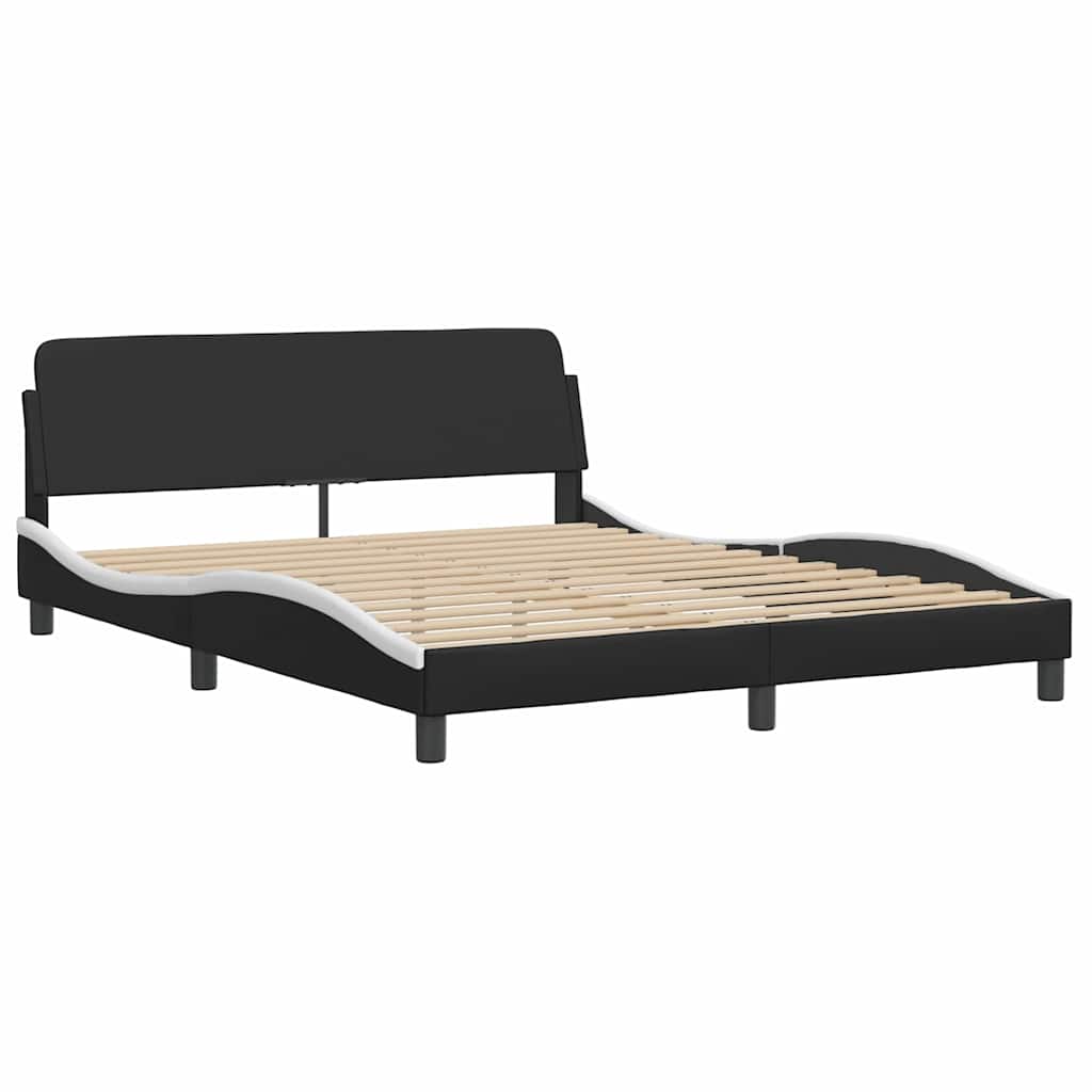 Bett mit Matratze "Dover" Schwarz 80x200 cm Kunstleder