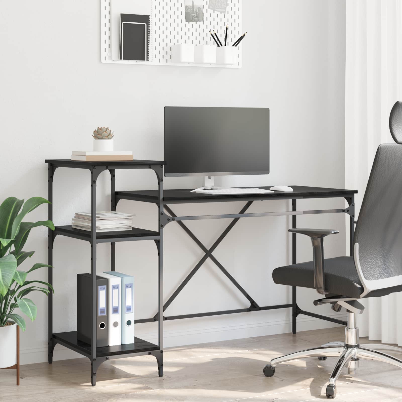Schreibtisch mit Regal Sonoma-Eiche 135x50x90 cm Holzwerkstoff