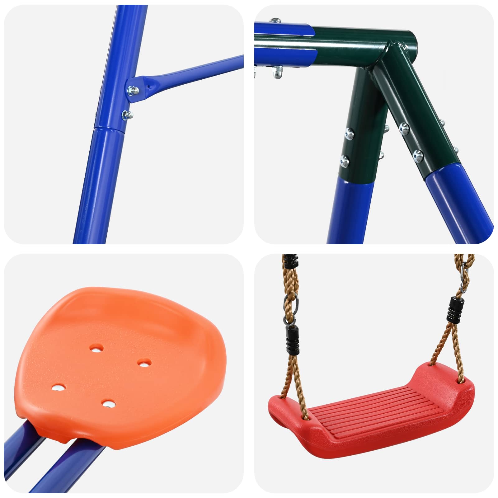Outdoor Schaukelrahmen mit Gleiter für bis zu 3 Kinder