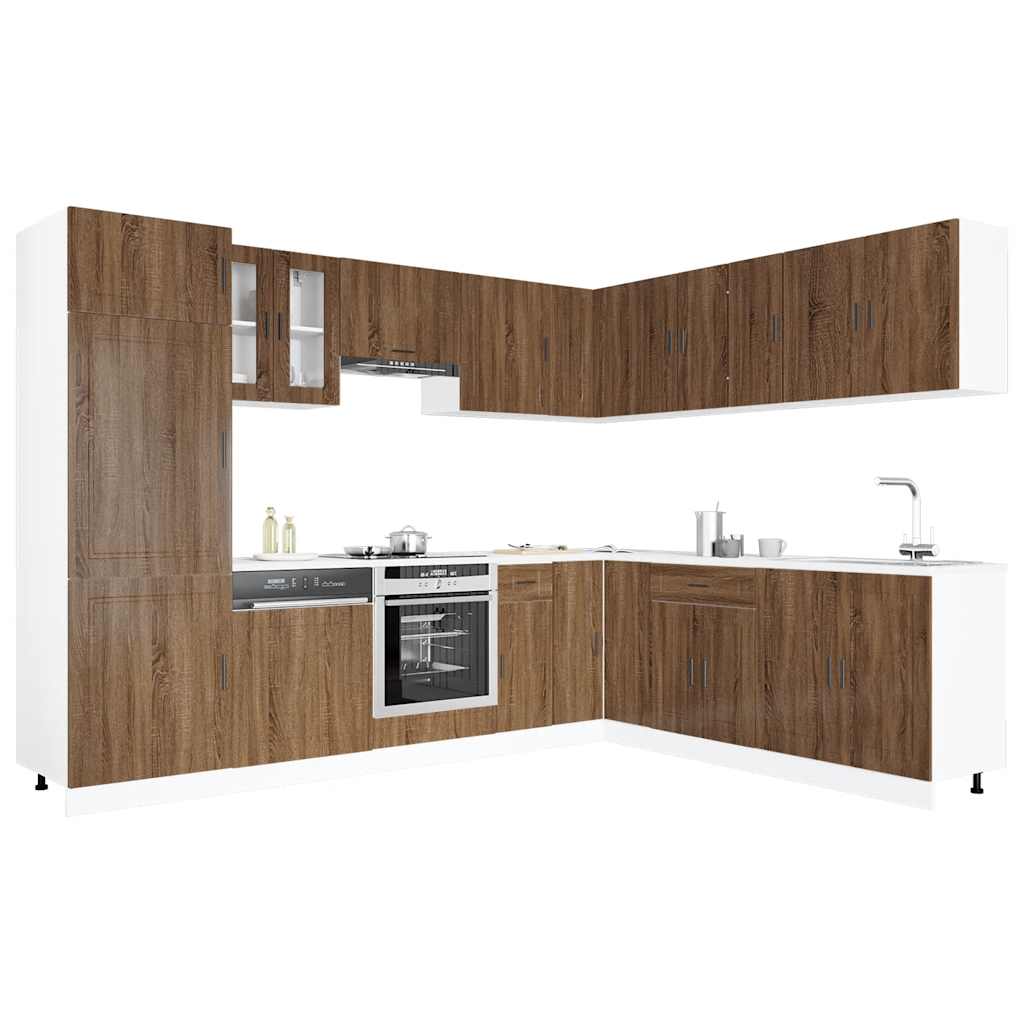 14-tlg. Küchenschrank-Set Porto Weiß Holzwerkstoff