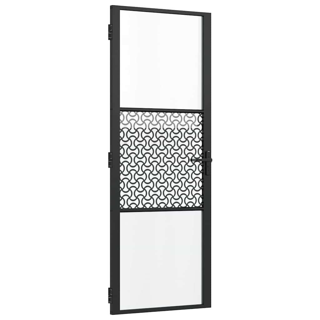 Innentür ESG Glas und Aluminium 76x201,5 cm Schwarz