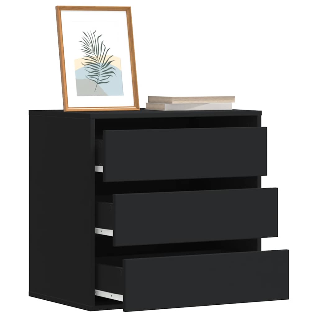 Schubladenschrank Schwarz Eichen-Optik 41 x 40 x 58 cm
