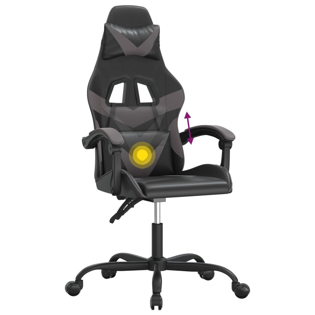 Gaming-Stuhl Drehbar Schwarz und Rot Kunstleder