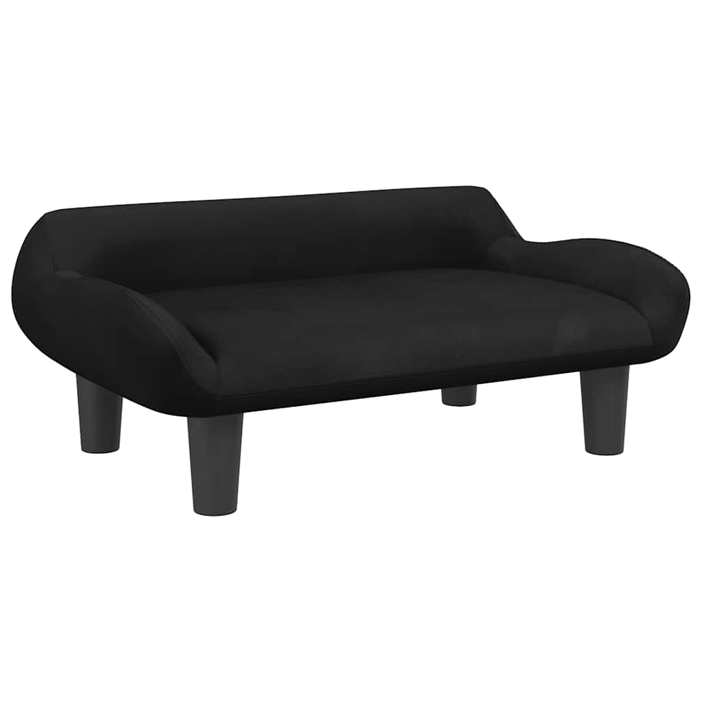 Kindersofa Hellgrau 70x40x24 cm Samt
