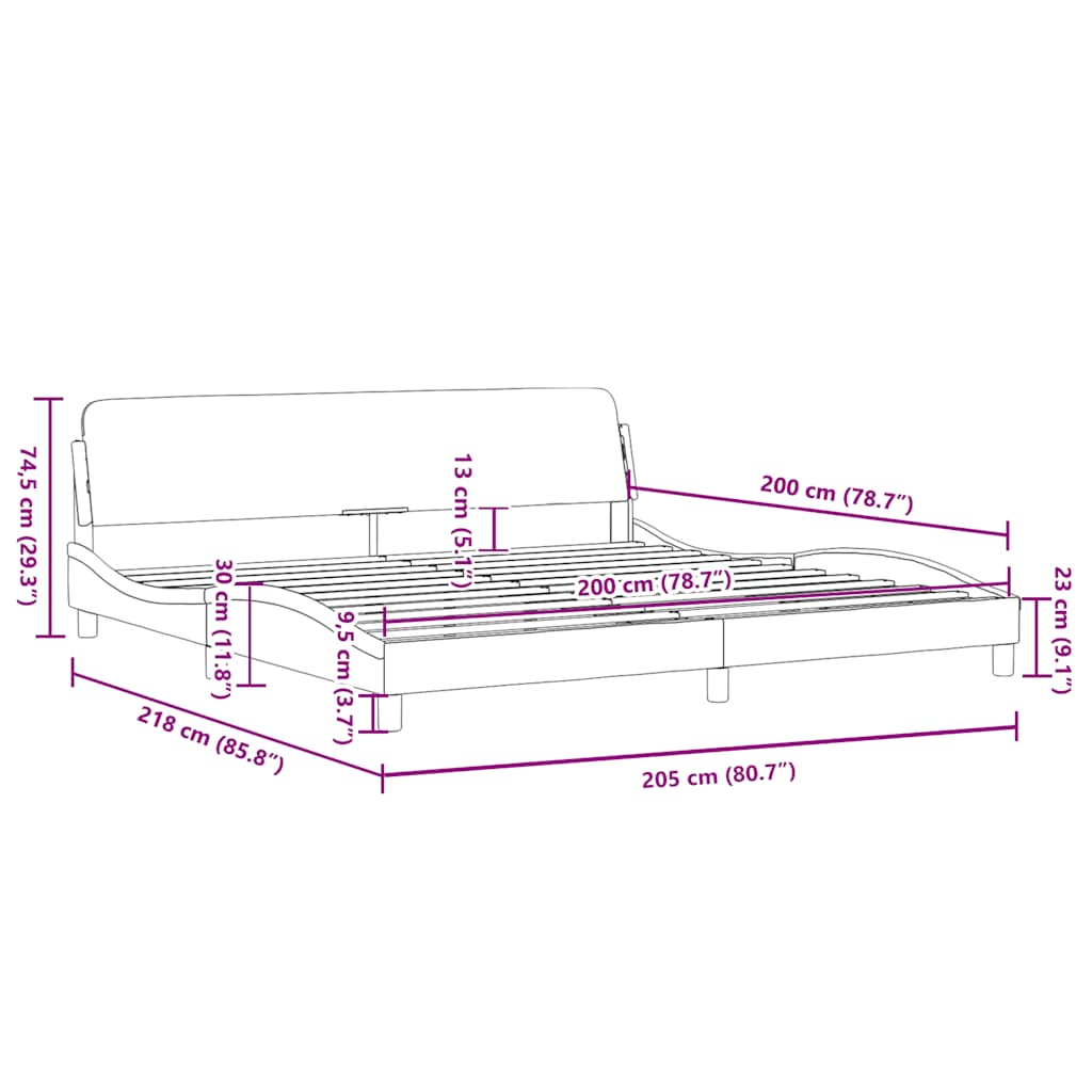 Bettgestell "Dover" Schwarz 80x200 cm Kunstleder