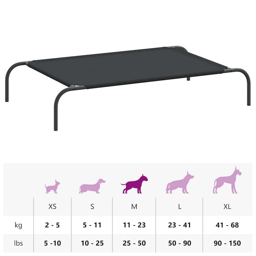 Erhöhtes Hundebett Schwarz S Textilene