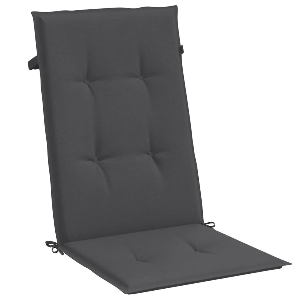 Hochlehner-Auflagen 2 Stk. Melange Anthrazit 120x50x7cm Stoff