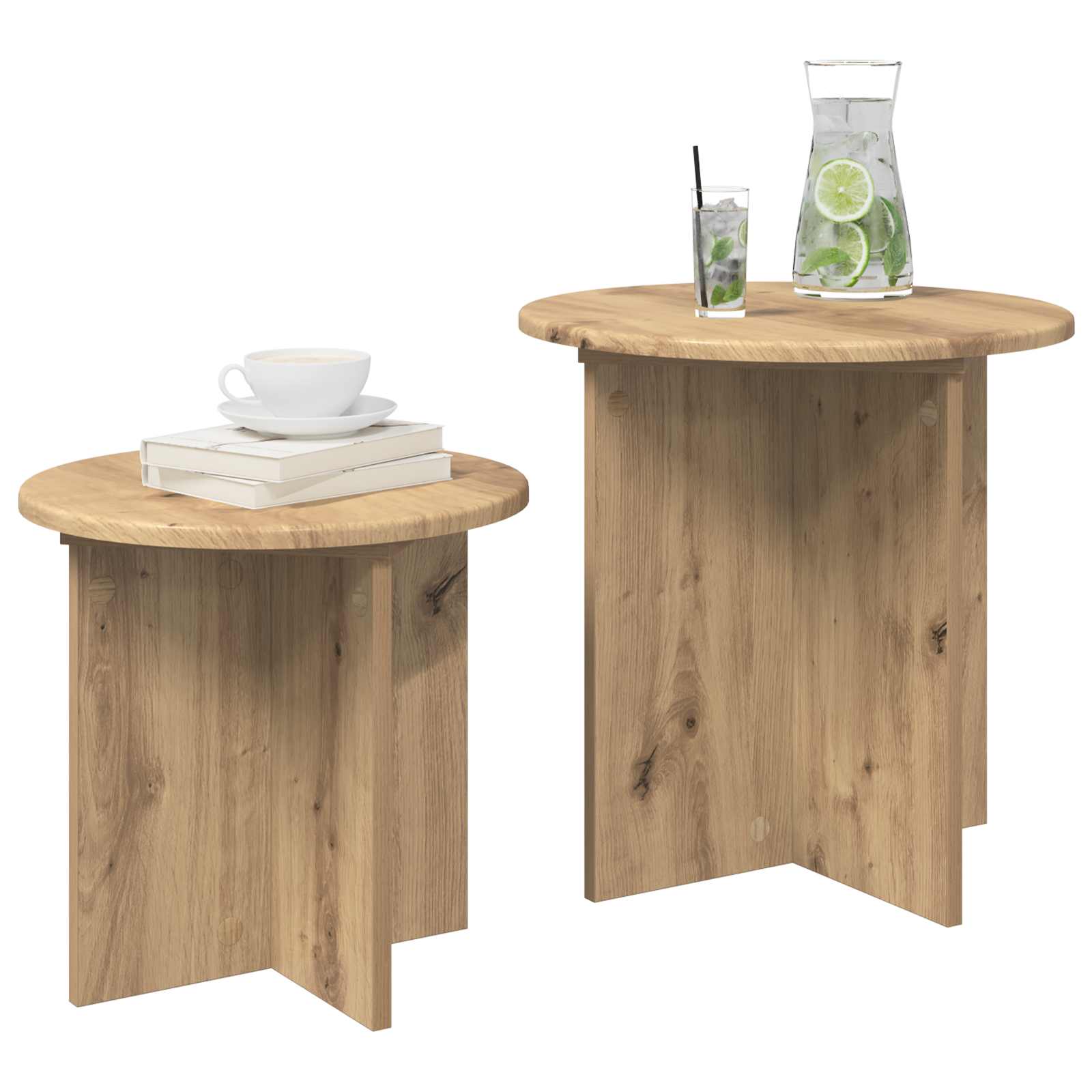 Beistelltisch-Set mit Speicher 2 pcs Holzwerkstoff