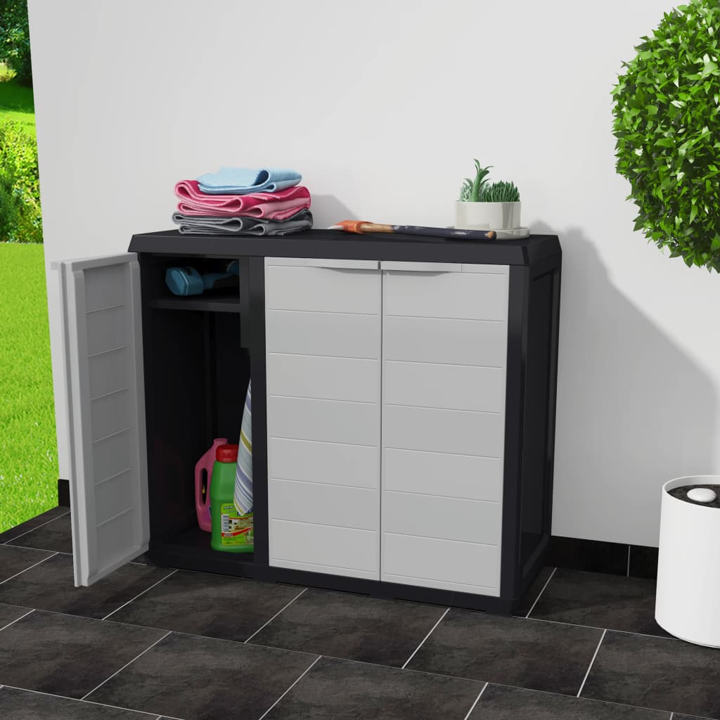 Gartenschrank mit 4 Böden Schwarz