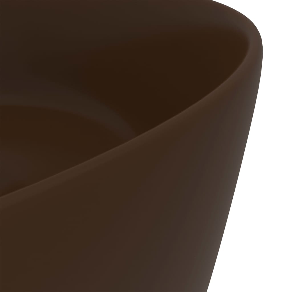 Luxuriöses Waschbecken Rund Matt Weiß 40x15 cm Keramik