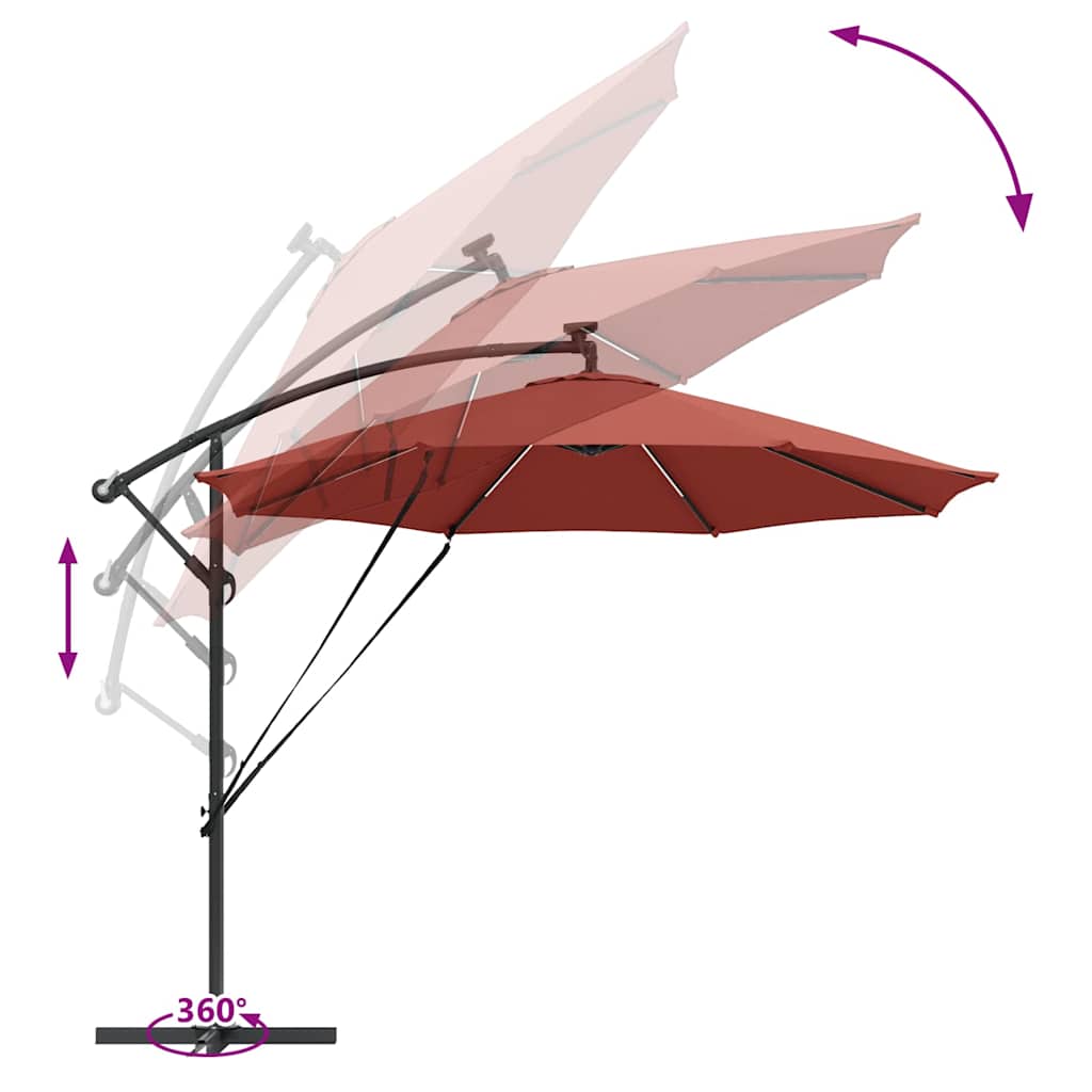 Sonnenschirm Sand 294 x 294 x 248 cm Polyester und Aluminium