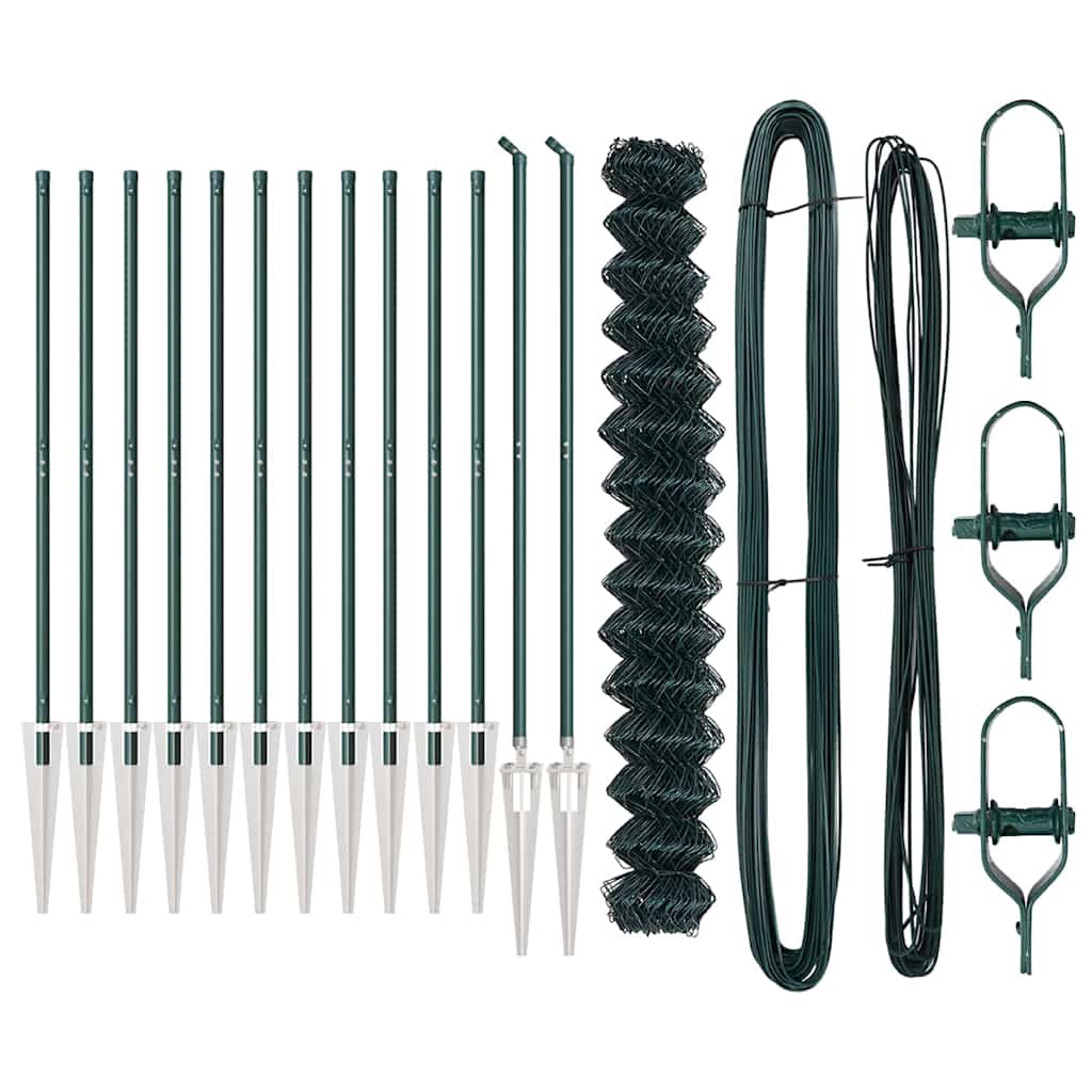 Outdoor Kettenglied-Zaun Erdfixierung 10 x 0,4 m Grün Netz