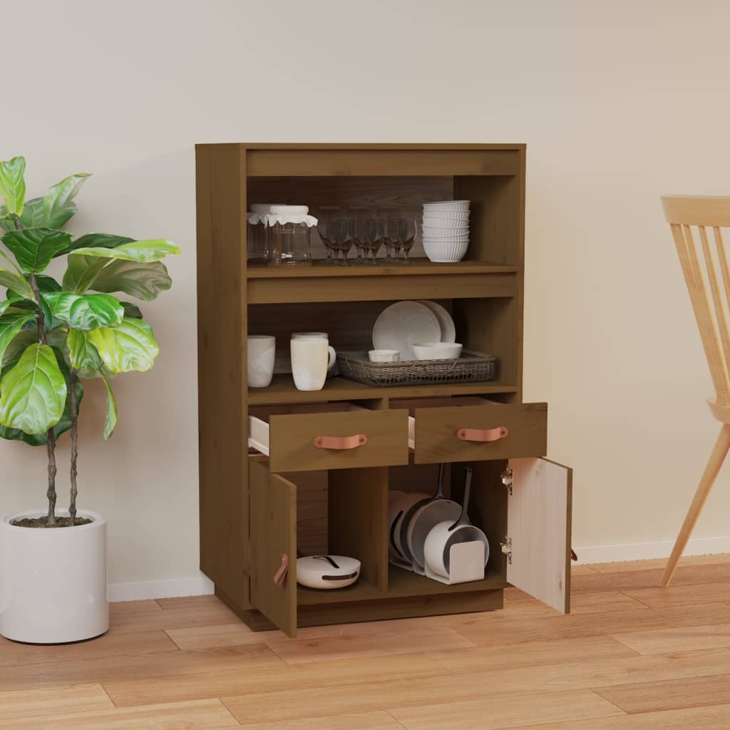 Highboard 67x40x108,5 cm Massivholz Kiefer