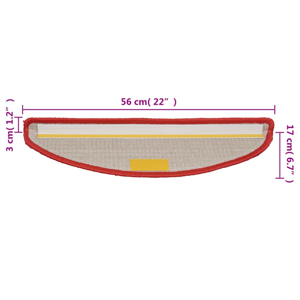 Stufenmatten 15 Stk. 56x17x3 cm Grau Halbrund