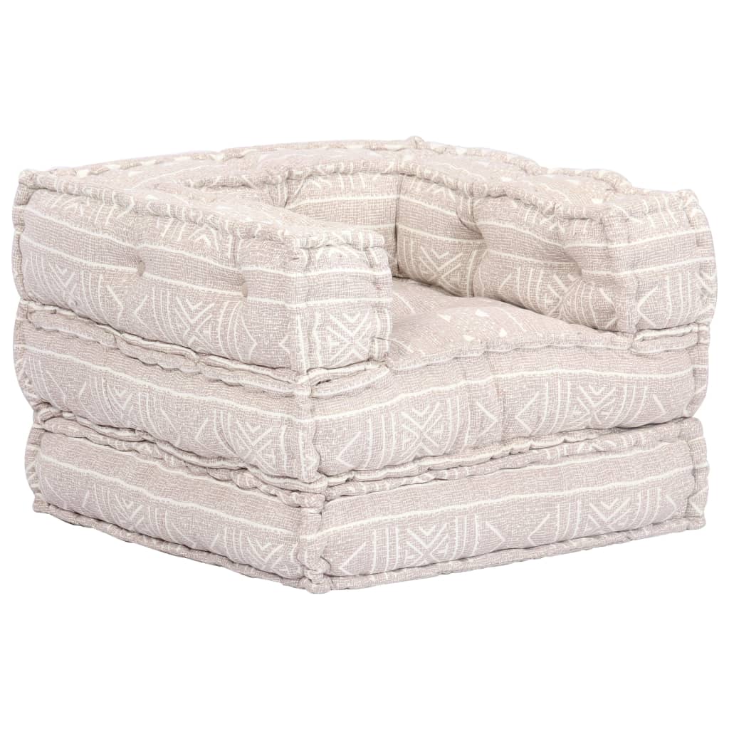 2-Sitzer Modularer Pouf Patchwork Stoff