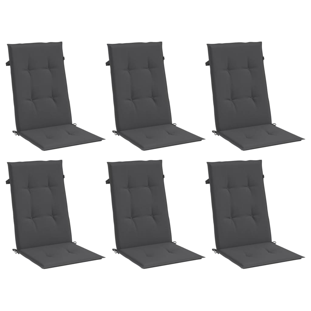 Hochlehner-Auflagen 2 Stk. Melange Anthrazit 120x50x7cm Stoff