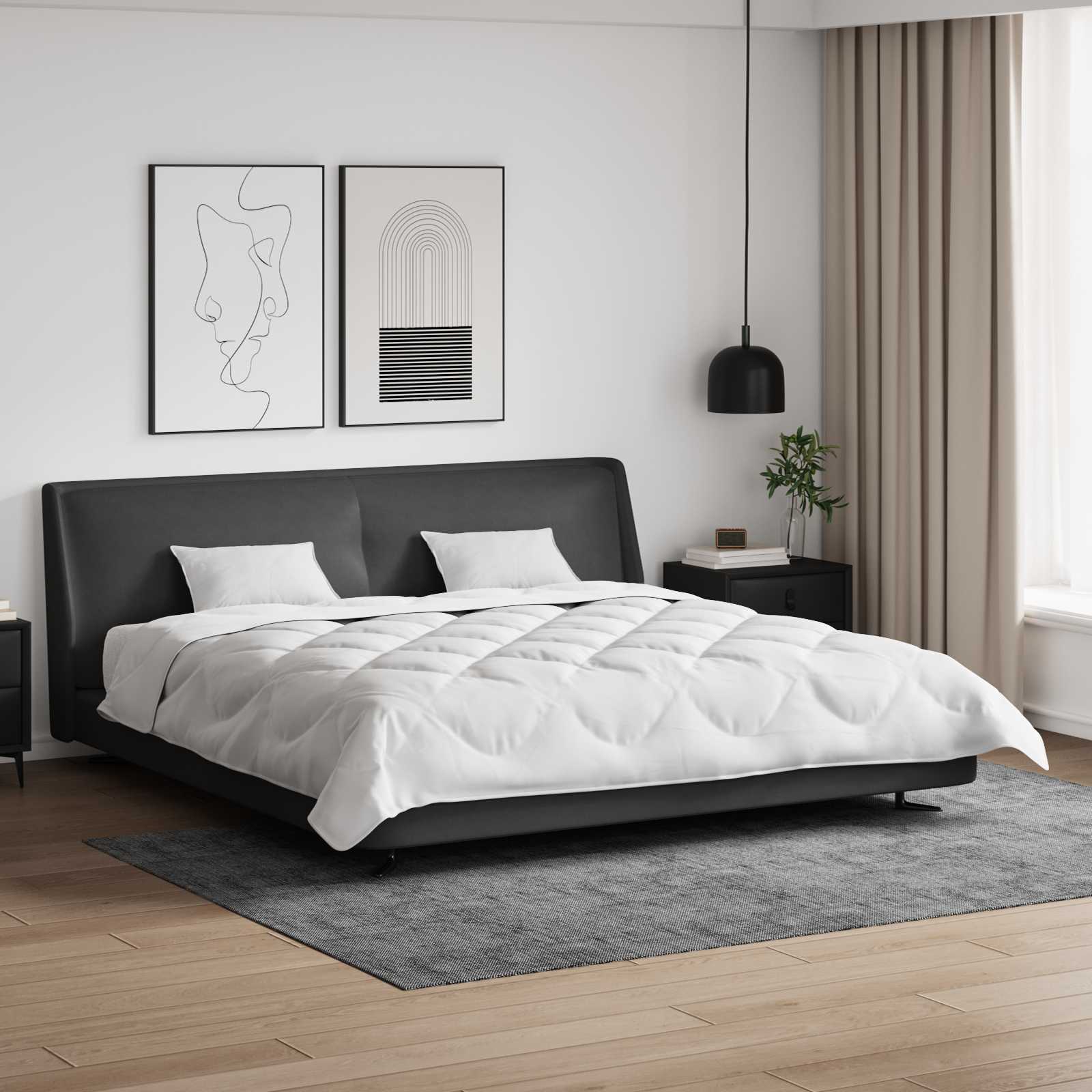Decke mit Kissen mit Kissen 3 pcs Weiß Mikrofaser