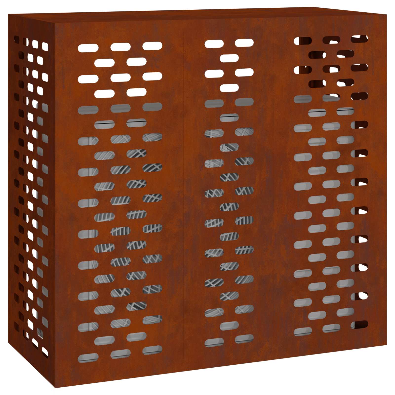 Klimaanlagenabdeckung Schwarz 90 x 40 x 60 cm Stahl