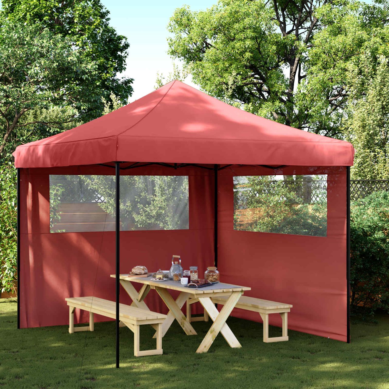 Partyzelt Faltbar Pop-Up Schwarz 292x292x315 cm