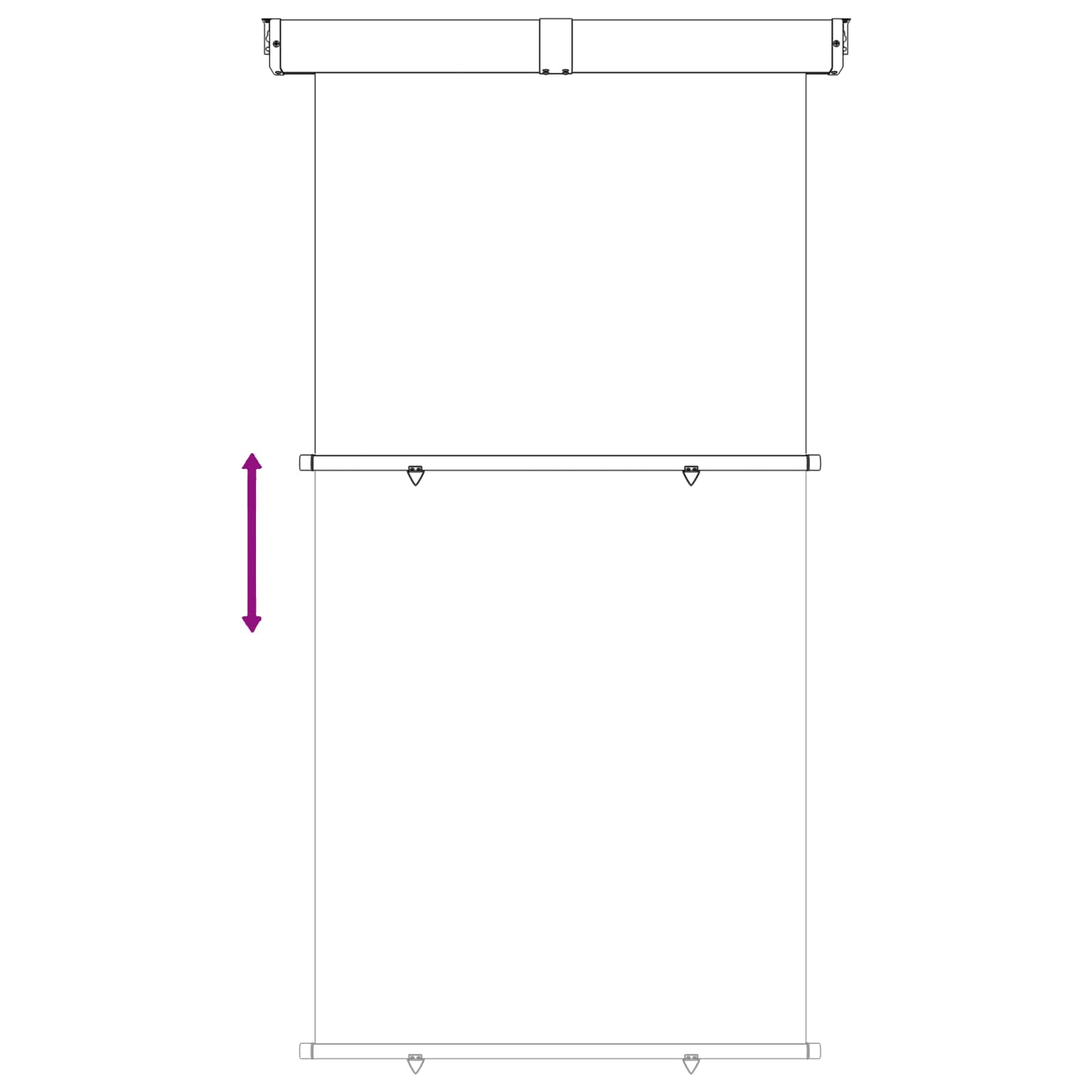 Balkon Seitenmarkise 60 x 250 cm 100% Polyester Eisen Stahl