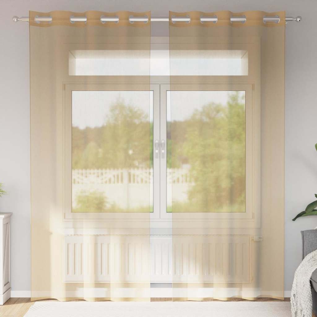 Voile Vorhänge mit Ösen 2 Stk. Apfelgrün 140x140 cm