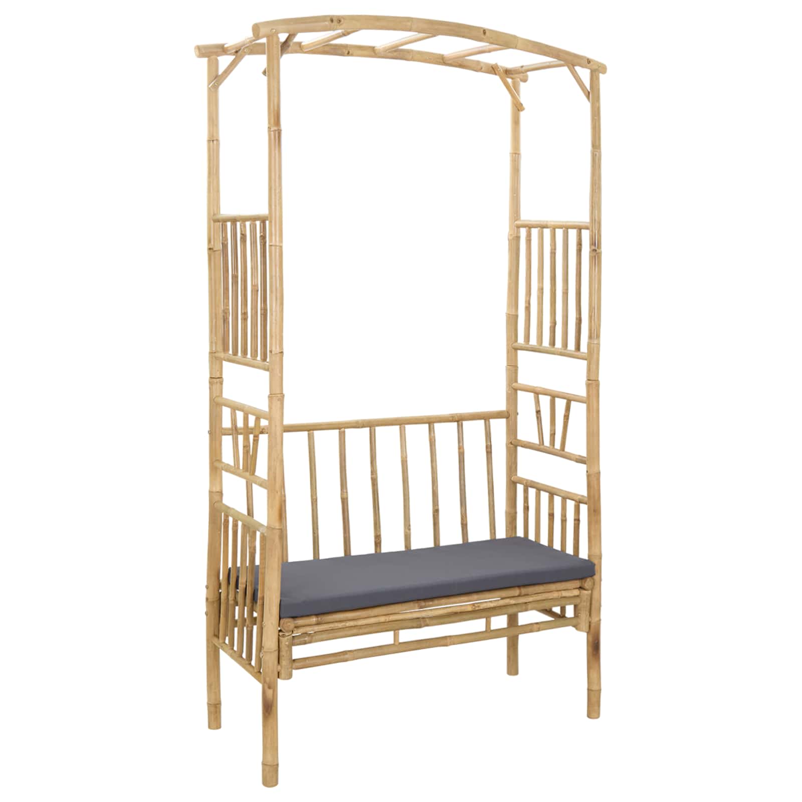 Gartenbogen mit Bank Natur 115 x 50 x 205 cm Bambus