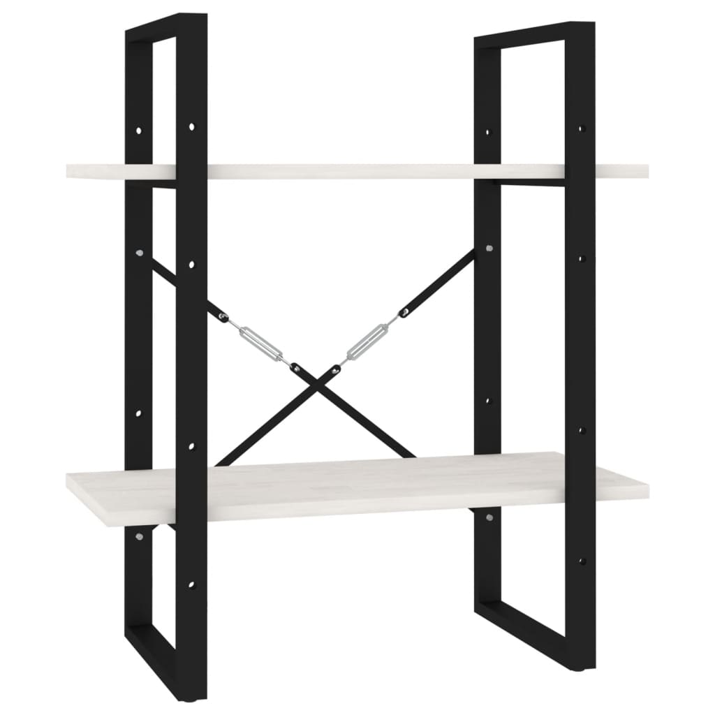 Bücherregal 2 Fächer Weiß 60x30x70 cm Holzwerkstoff