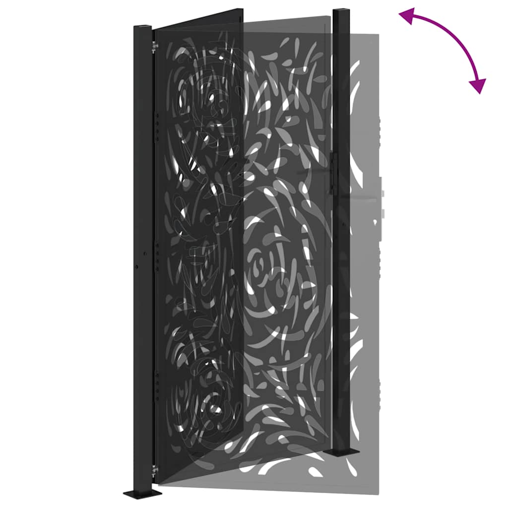 Gartentor Schwarz 100x100 cm Stahl Lichtdesign