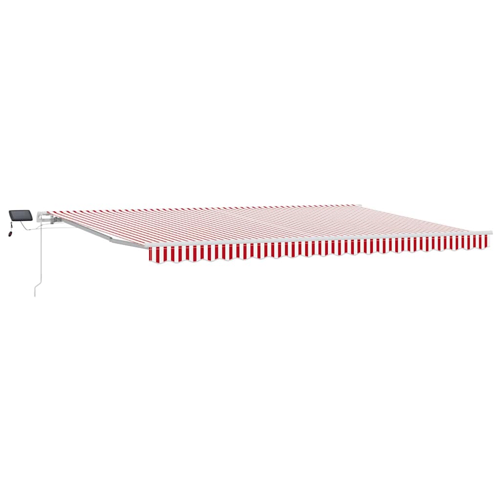 Markise Manuell Einziehbar mit LED 300x250 cm Blau und Weiß