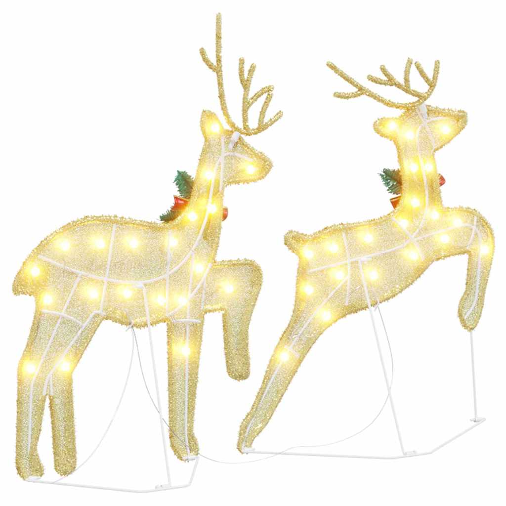 LED Rentiere 4 pcs Gold Stoff