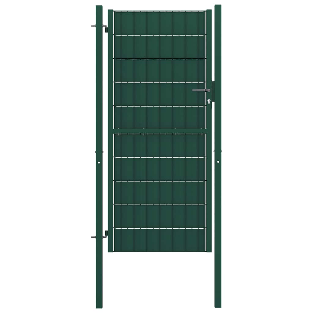 Zauntor aus PVC und Stahl 100 x 81 cm Grün
