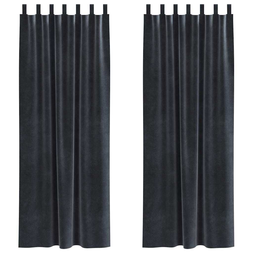 Verdunkelungsvorhänge 2 pcs Schwarz 140 x 140 cm Samt