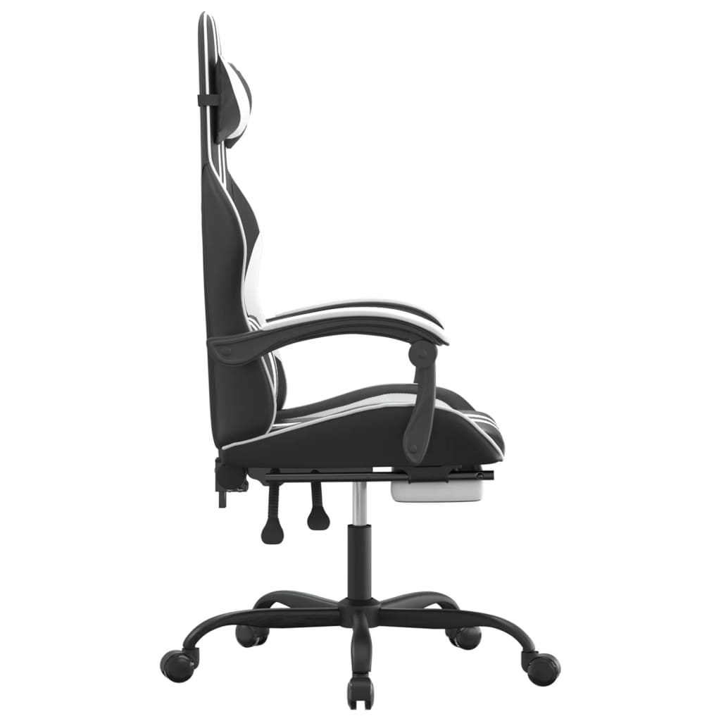 Gaming-Stuhl Drehbar Schwarz und Blau Kunstleder