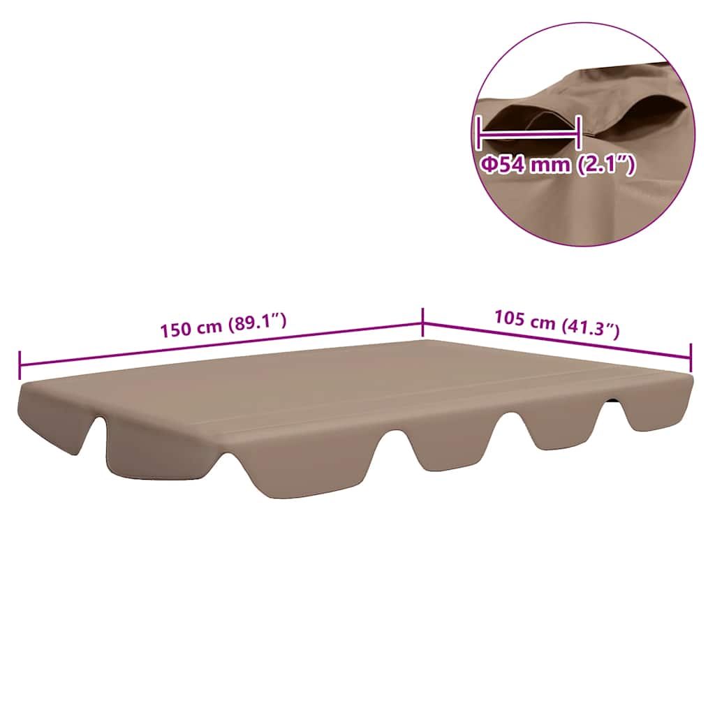 Ersatzdach für Hollywoodschaukel Beige 188/168x145/110 cm