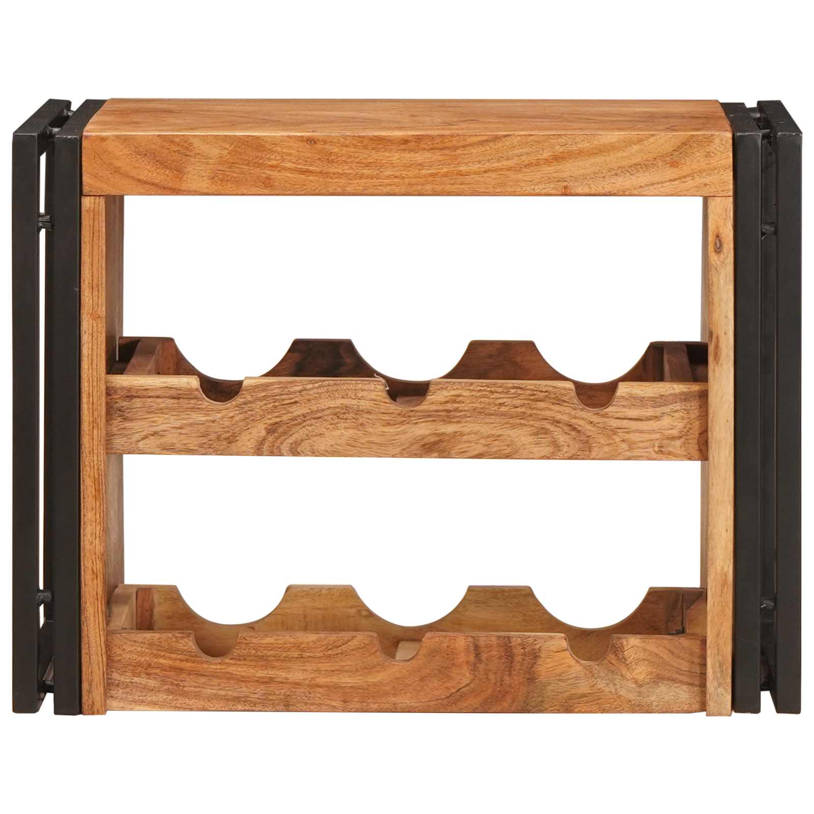 Weinregal Braun 60 x 45 x 33 cm Massives grobes Mangoholz