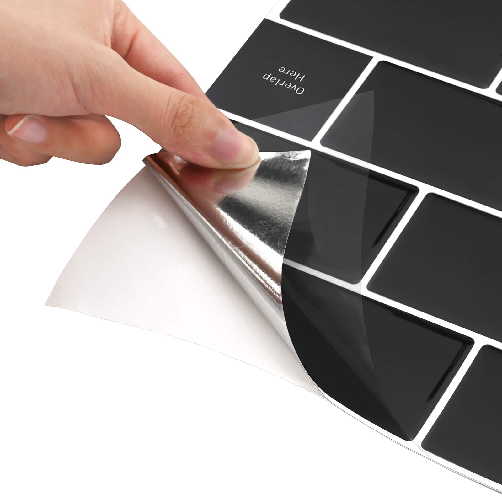 U-Bahn-Fliese 10 pcs Weiß Grau 30 x 30 cm Polyurethan und PET